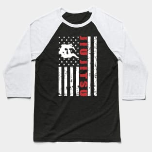 Jiu Jitsu American Flag - US Sports Baseball T-Shirt